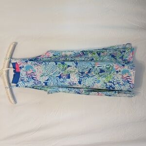 Lilly Pulitzer NWOT Halter Romper Dress. Size 4. Blue, pink, green floral print.